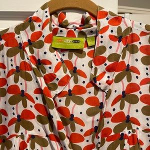 Great pattern Rock Paper Flower tunic Size L